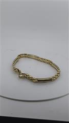 Onyx Gold-Stone Bracelet 14K Yellow Gold 13.23g